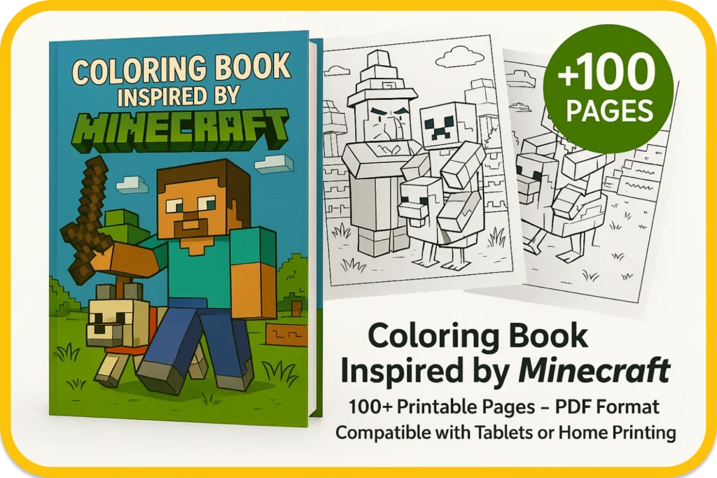 Coloring Book Inspired by Minecraft Epickidsworld